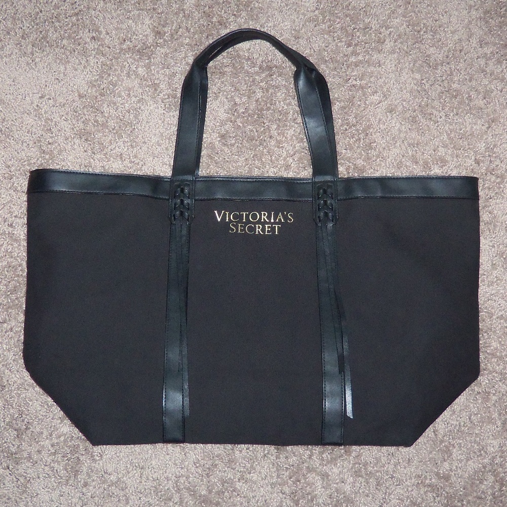 Victoria's Secret Black Canvas Tote!!!